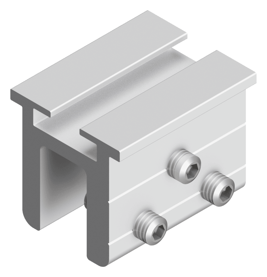 G Clamp (sujetador de teja grafada), render 3D.